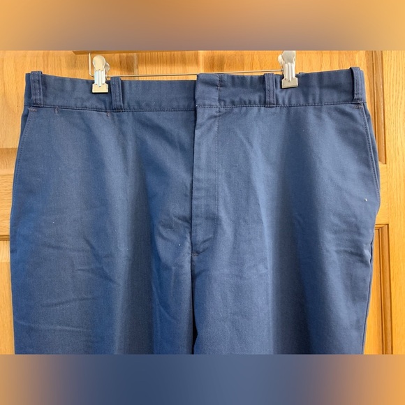 Vtg Work N'Sport Navy Pants 42X28 Polyester/Cotton Blend Workwear Made In USA - Picture 2 of 10